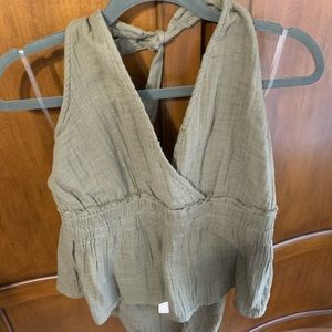 American Eagle Army Green Halter Top